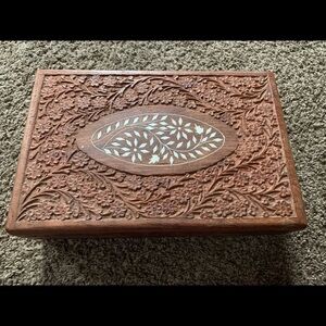 Vintage Hand Carved  Shesesham Wooden Box